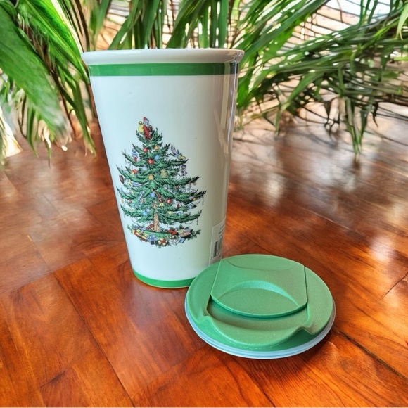 Spode Christmas Tree Ceramic Travel Mug with Lid - 8oz - NWT - Picture 7 of 11